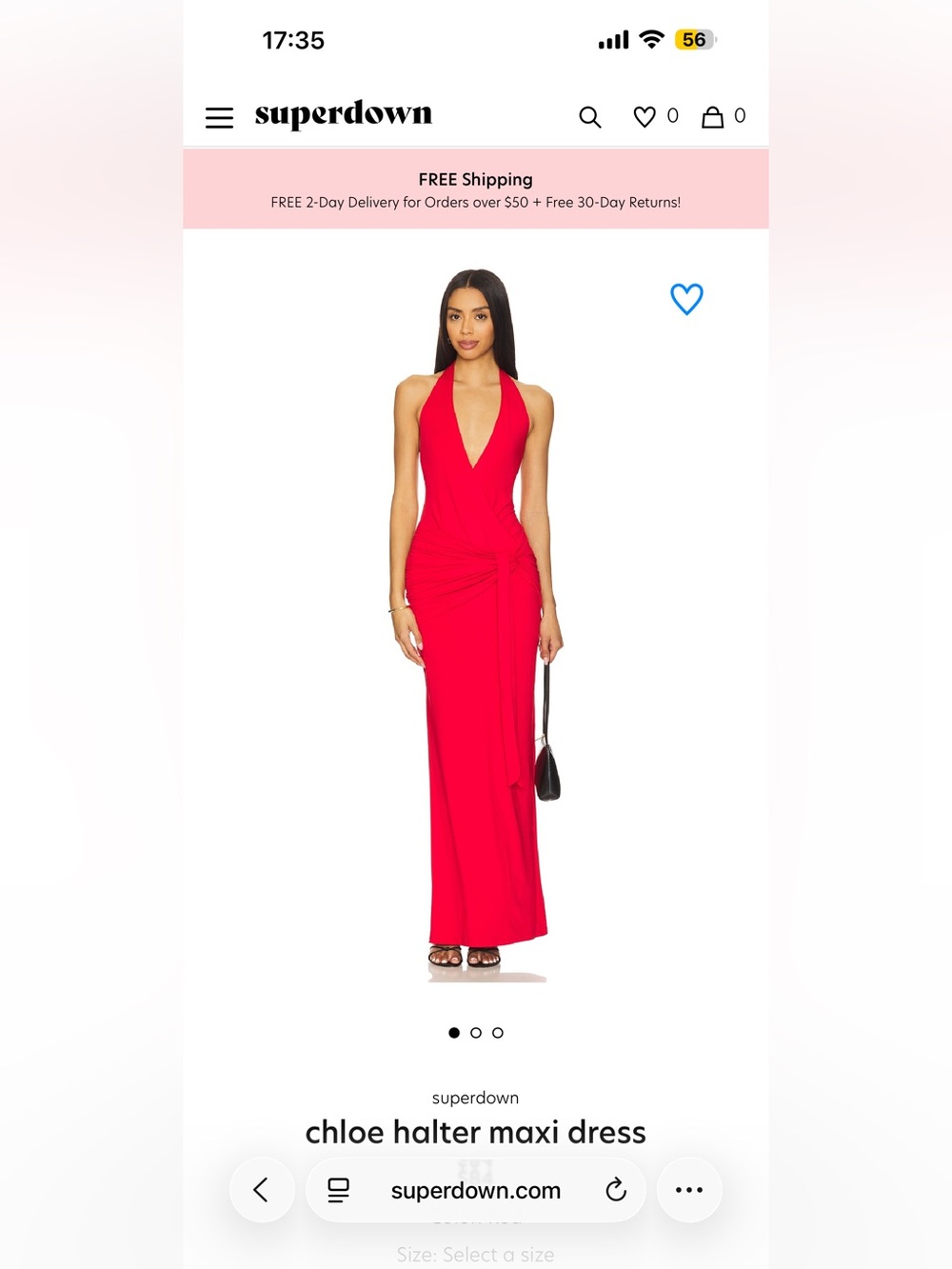 superdown Chloe Halter Maxi Dress in Red